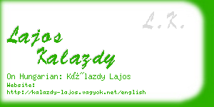 lajos kalazdy business card